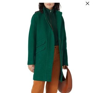 J crew cocoon coat in green Italian stadium cloth wool - size 4